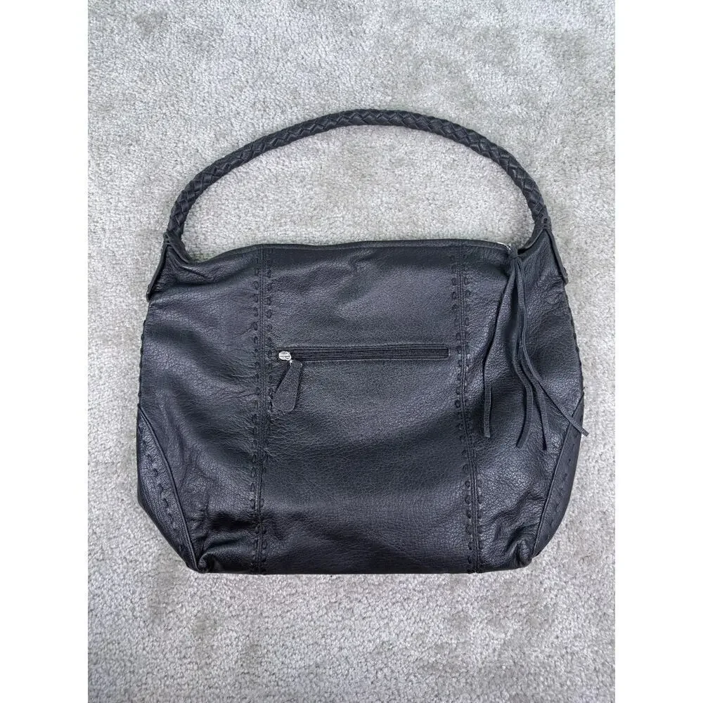 Chi by Carlos Falchi BLACK GENUINE LEATHER AND SHOULDER BAG HOBO PURSE